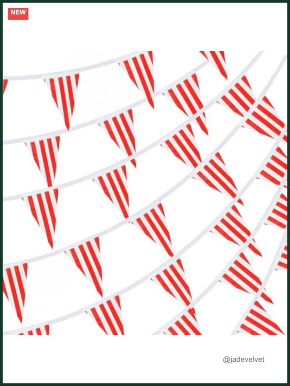 120pcs Red White Striped Pennant Banner 170ft Party Decor